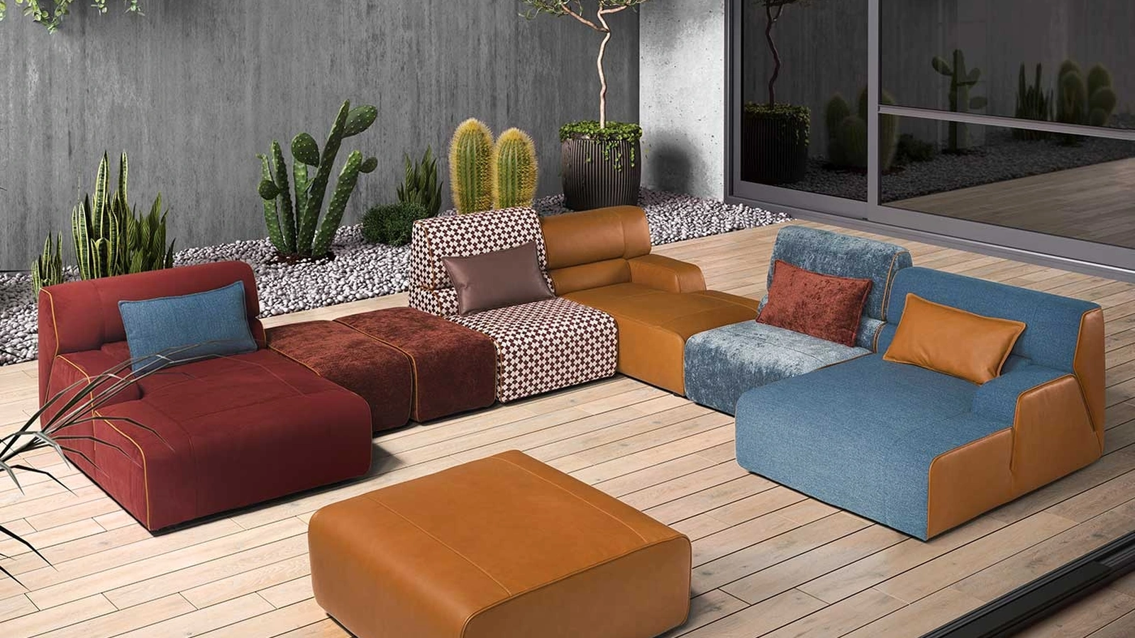 Divano componibile con penisola Babouche di Egoitaliano