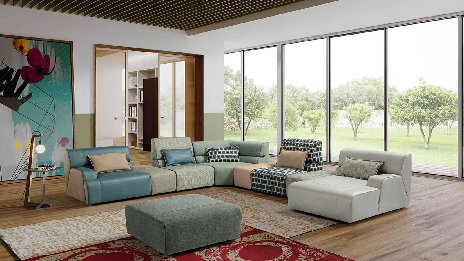 Divano componibile con penisola Babouche di Egoitaliano