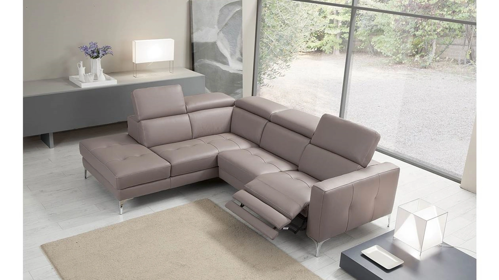 Divano relax angolare in pelle Matt di Egoitaliano