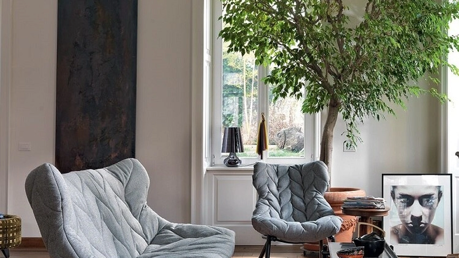 Divano lineare in tessuto Foliage di Kartell