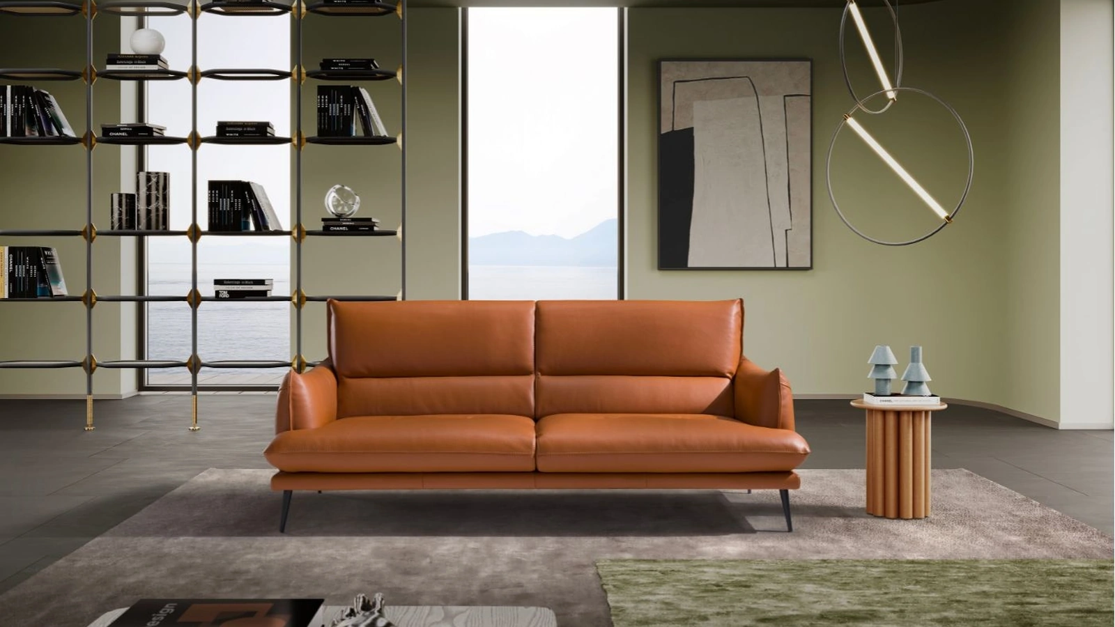 Divano lineare in pelle Funny di Egoitaliano