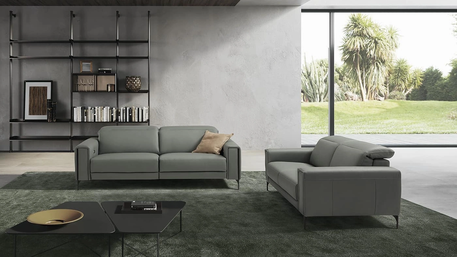 Divano relax lineare in pelle Gary di Egoitaliano