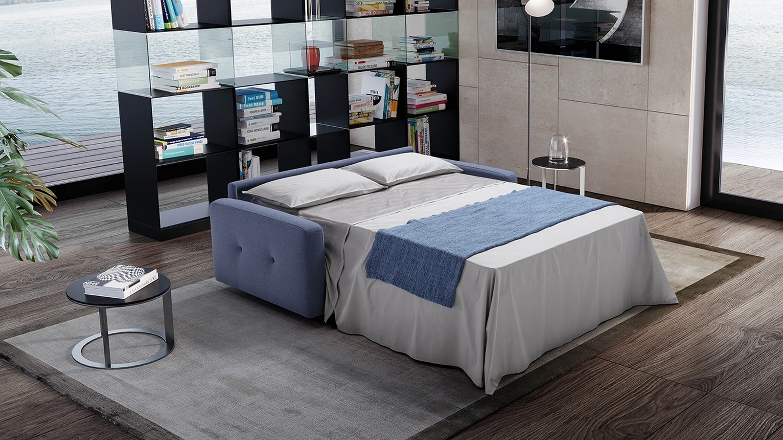 Divano Letto matrimoniale in tessuto Ginzo di Egoitaliano