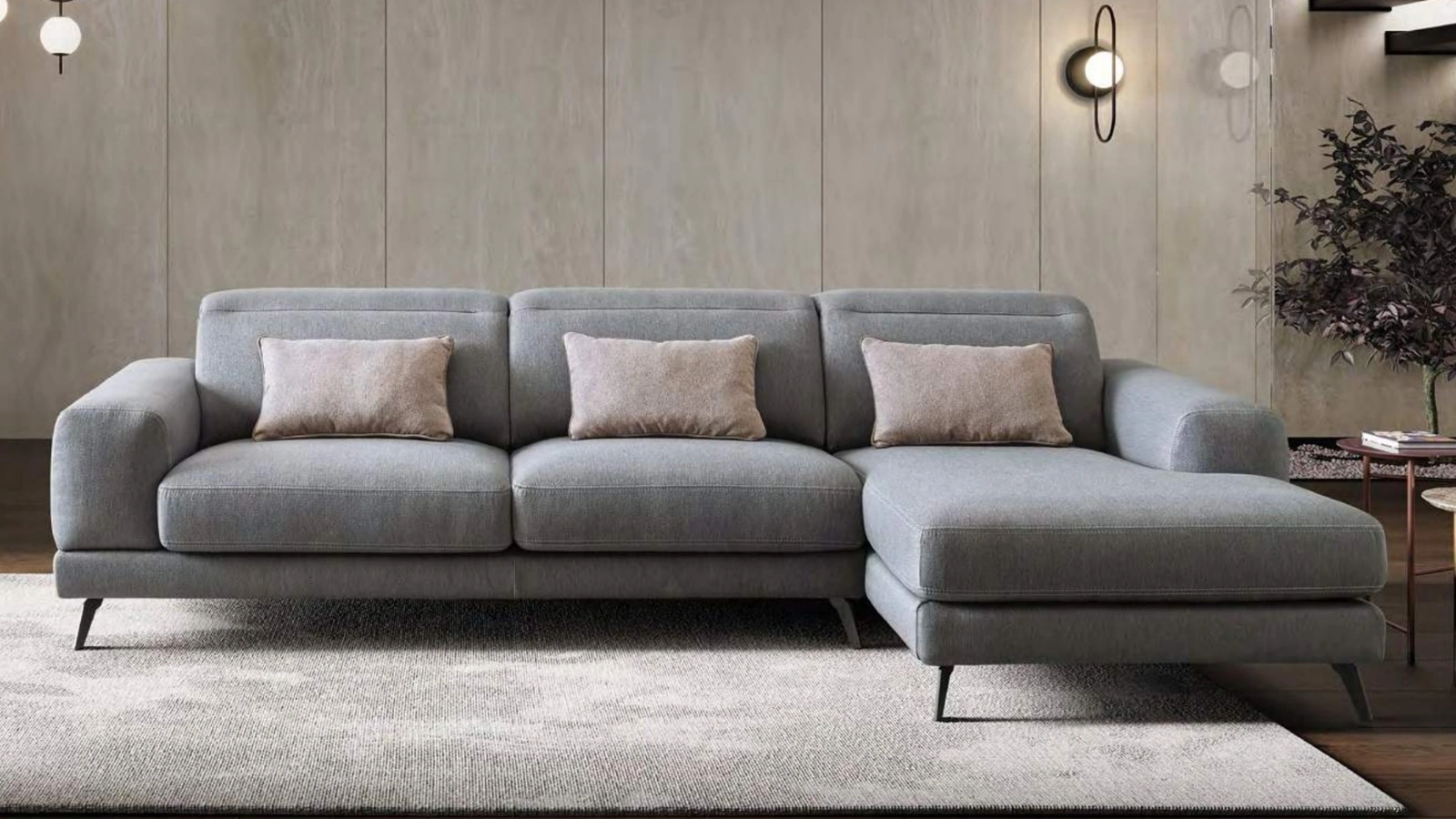 Divano in tessuto con penisola Harvey di Le Comfort