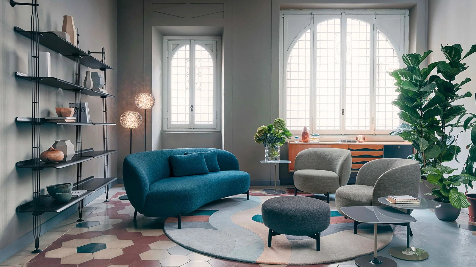 Salotto in tessuto imbottito Lunam di Kartell