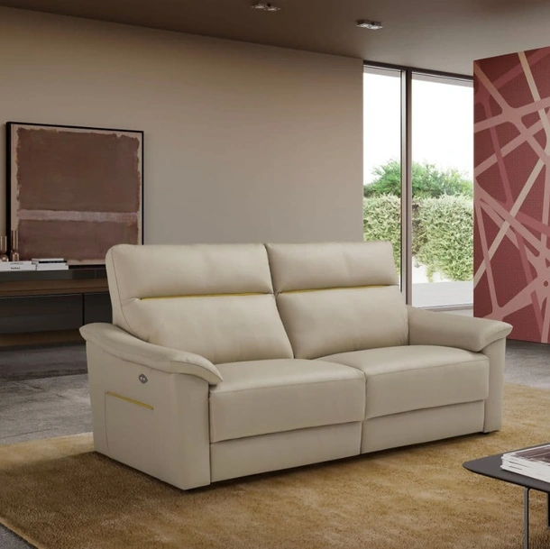 Divano relax lineare in pelle Odette di Egoitaliano