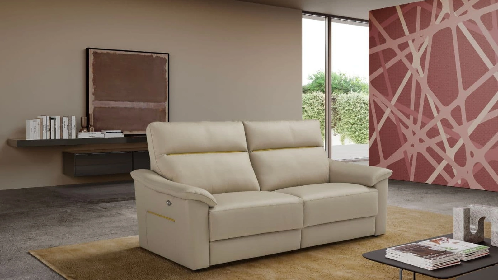 Divano relax lineare in pelle Odette di Egoitaliano