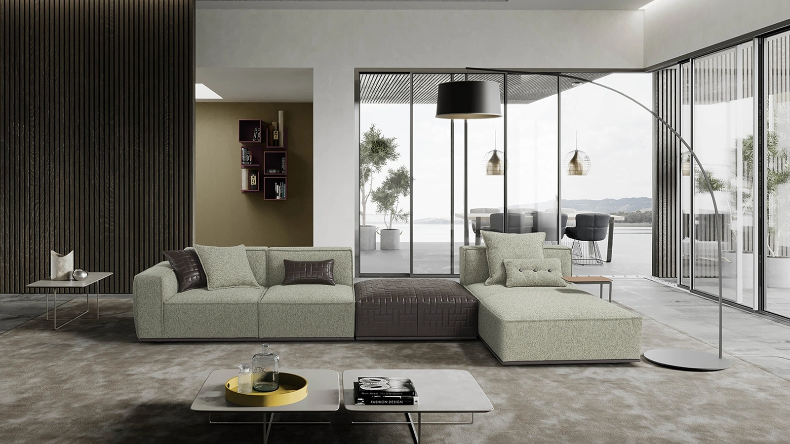 Divano in tessuto con penisola Plaza di Egoitaliano