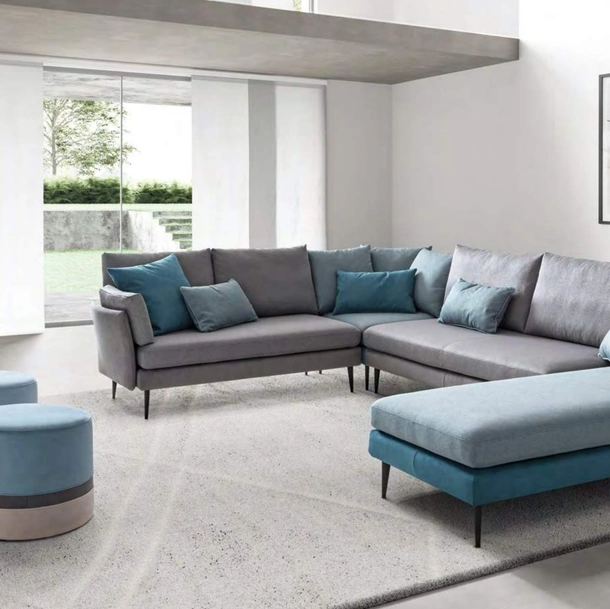 Divano angolare in tessuto con penisola Ralph di Le Comfort