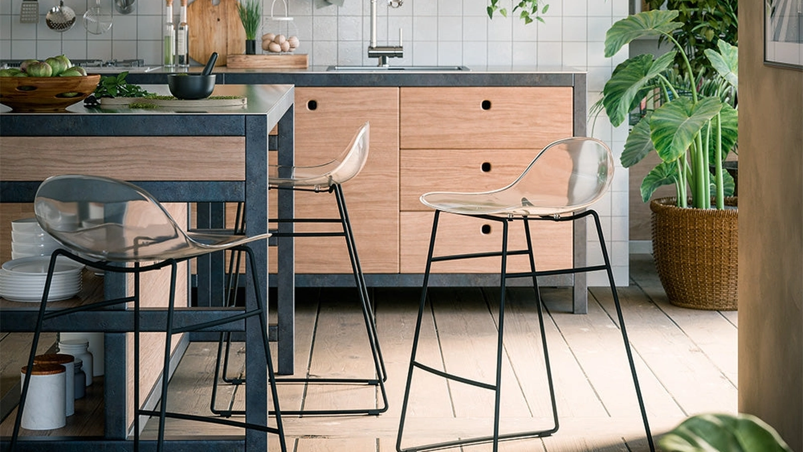 Sgabello Academy Trasparente di Connubia