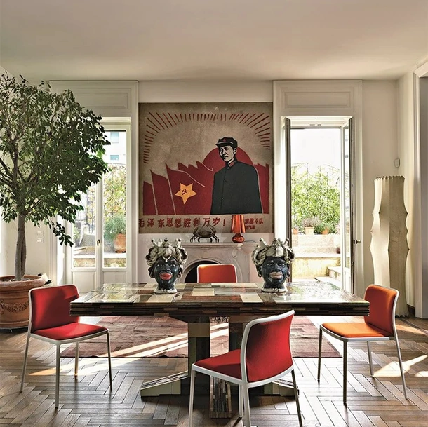 Sedia Audrey Soft senza braccioli in tessuto imbottito con struttura in alluminio di Kartell