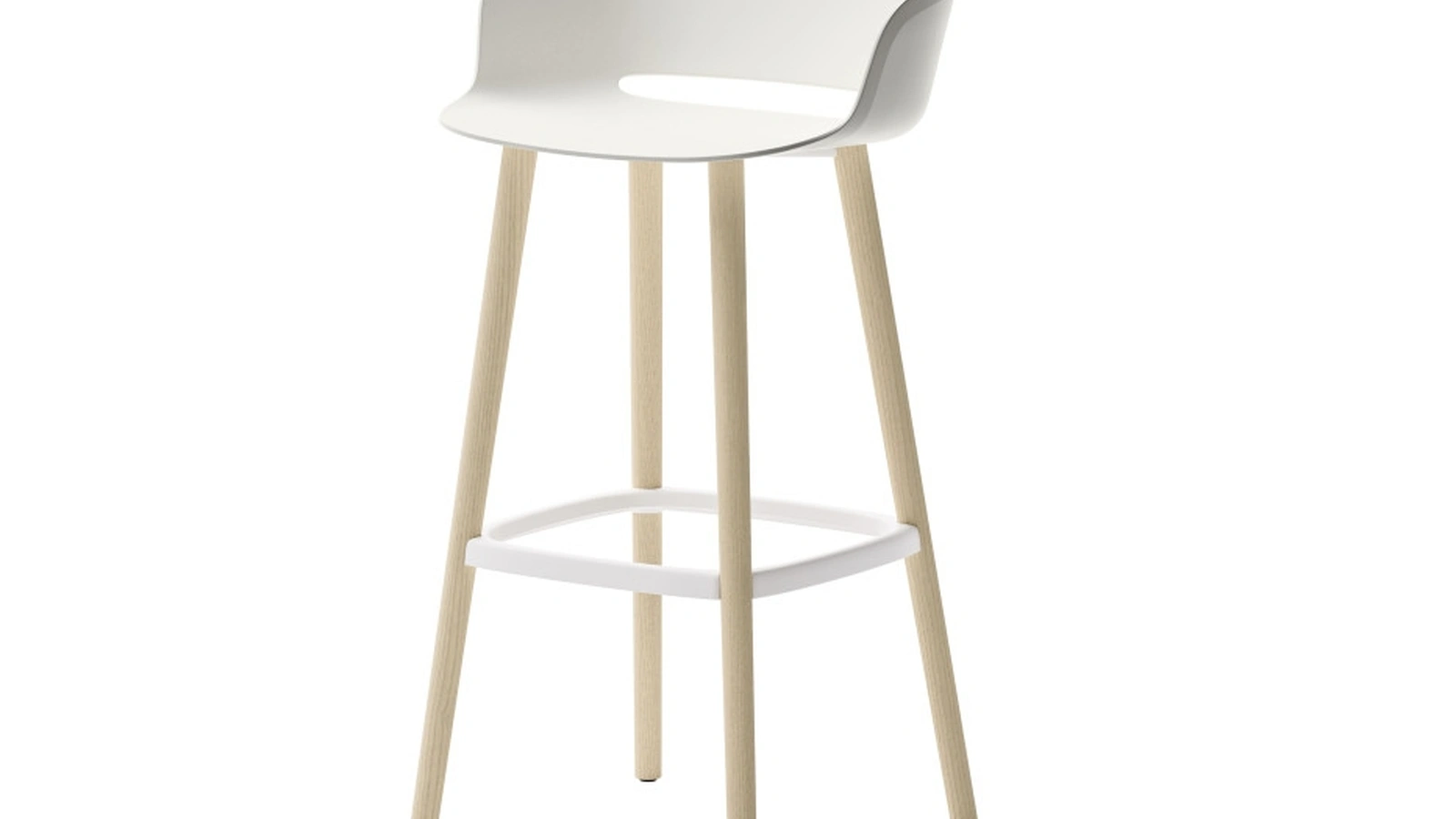 Sgabello Babila in tecnopolimero con struttura in legno di Veneta Cucine