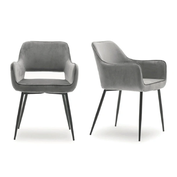 Sedia Road in tessuto imbottito e base in ferro di Devina Nais