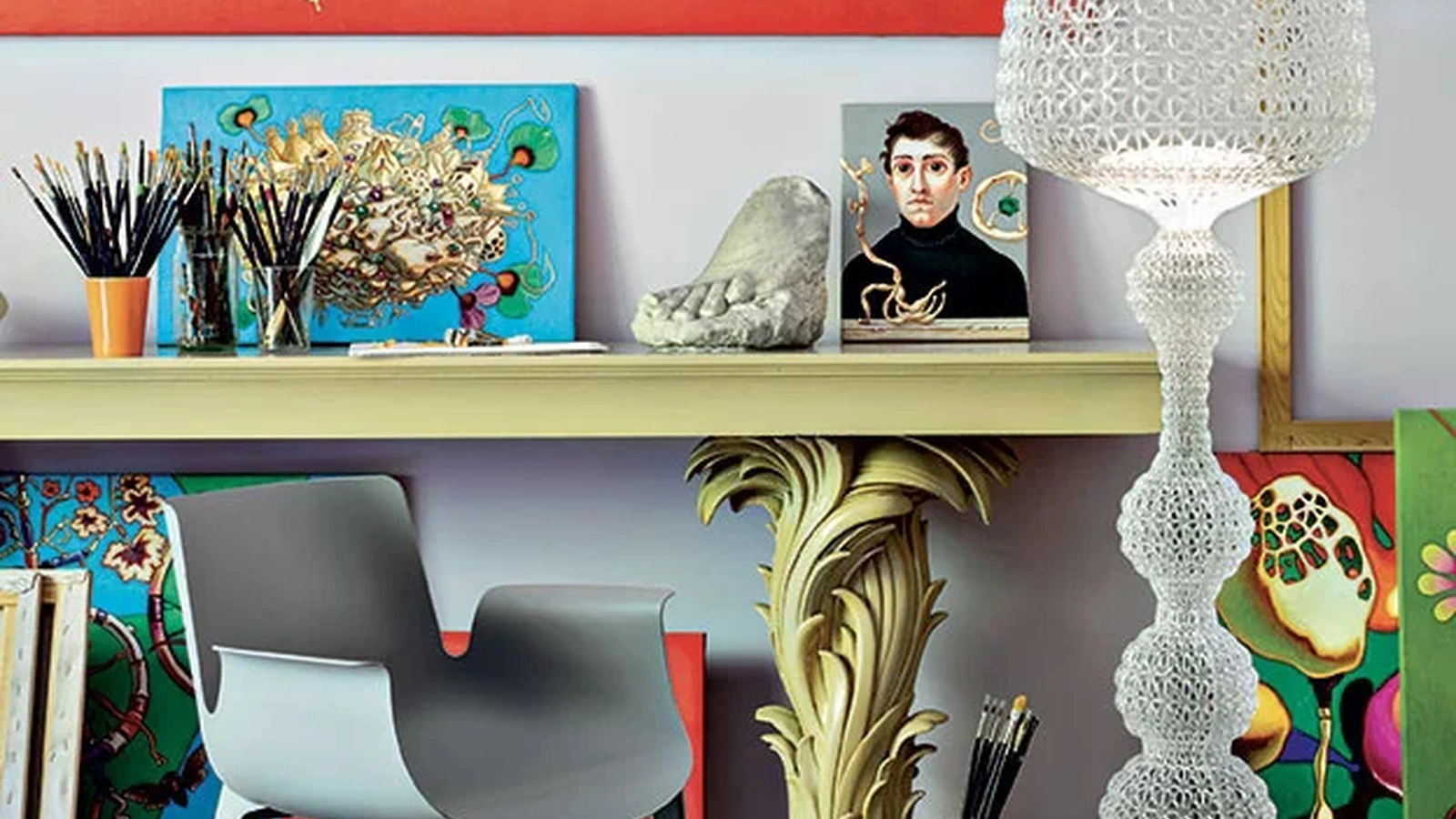 Sedia Piuma in polimero termoplastico con braccioli di Kartell