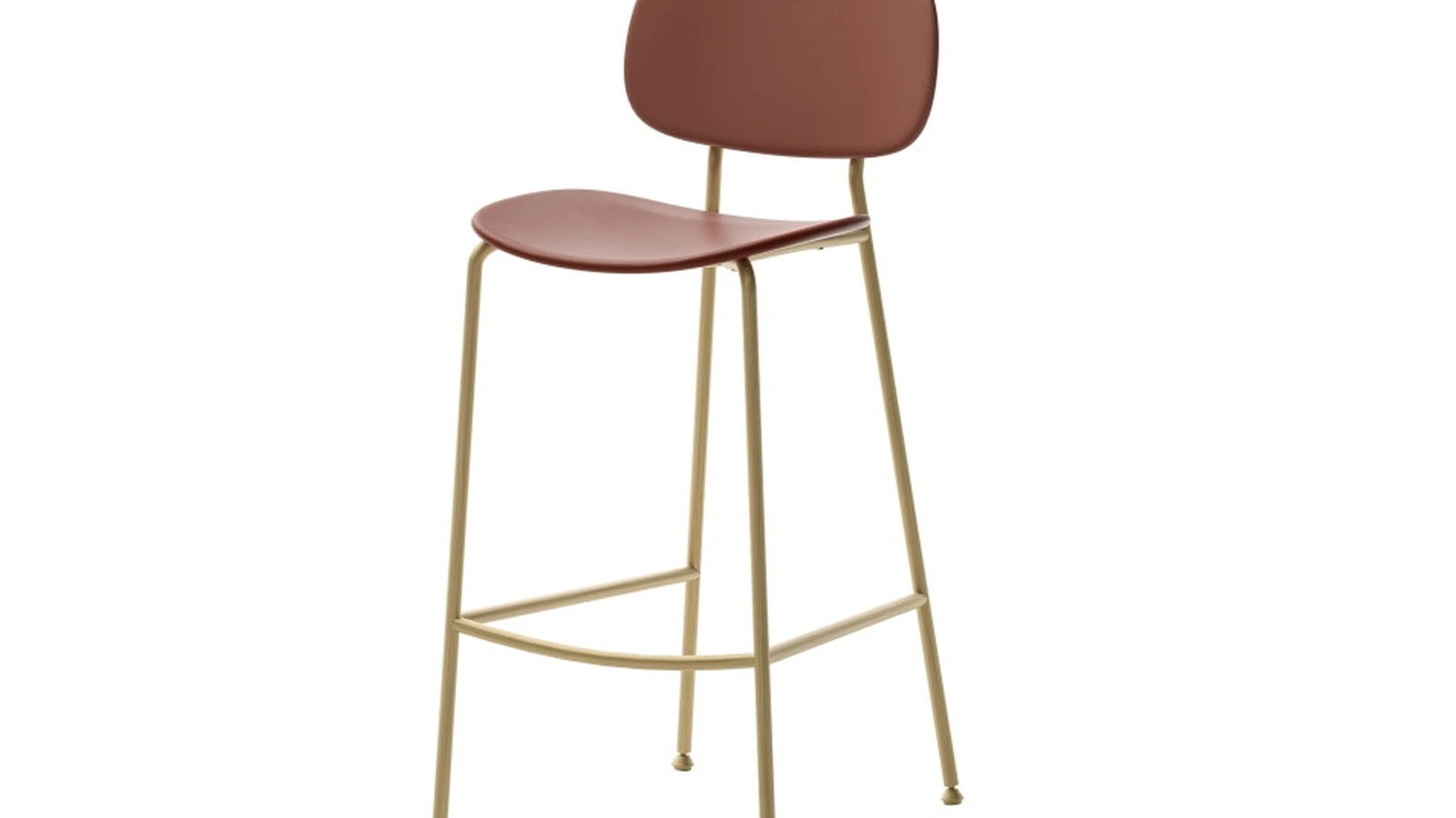 Sgabello Tondino con schienale e seduta in polipropilene e base in metallo di Veneta Cucine