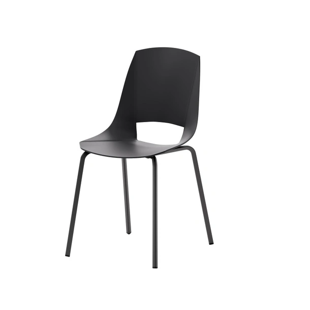 Sedia Flash in polipropilene con base in metallo verniciato di Veneta Cucine