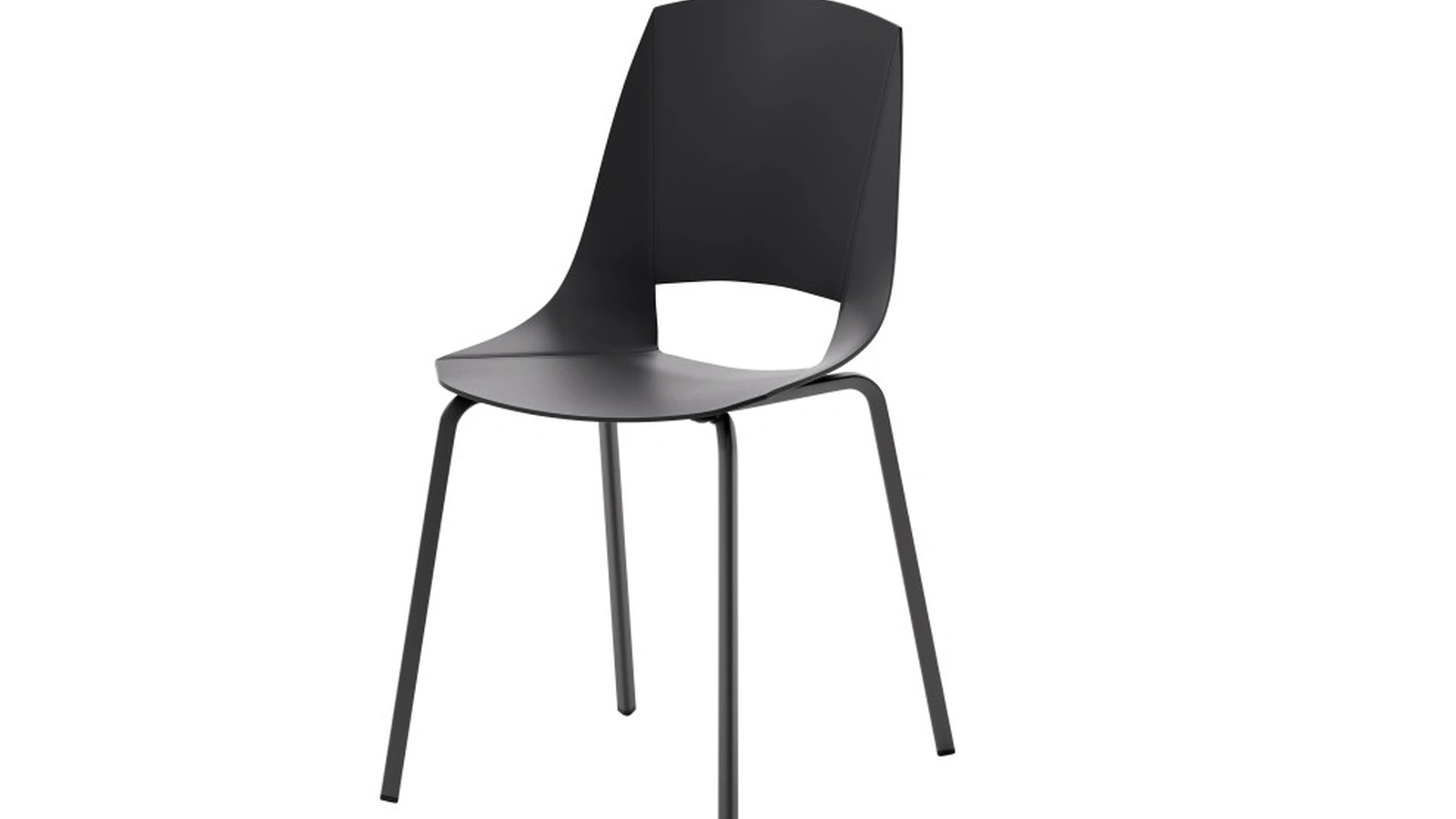 Sedia Flash in polipropilene con base in metallo verniciato di Veneta Cucine