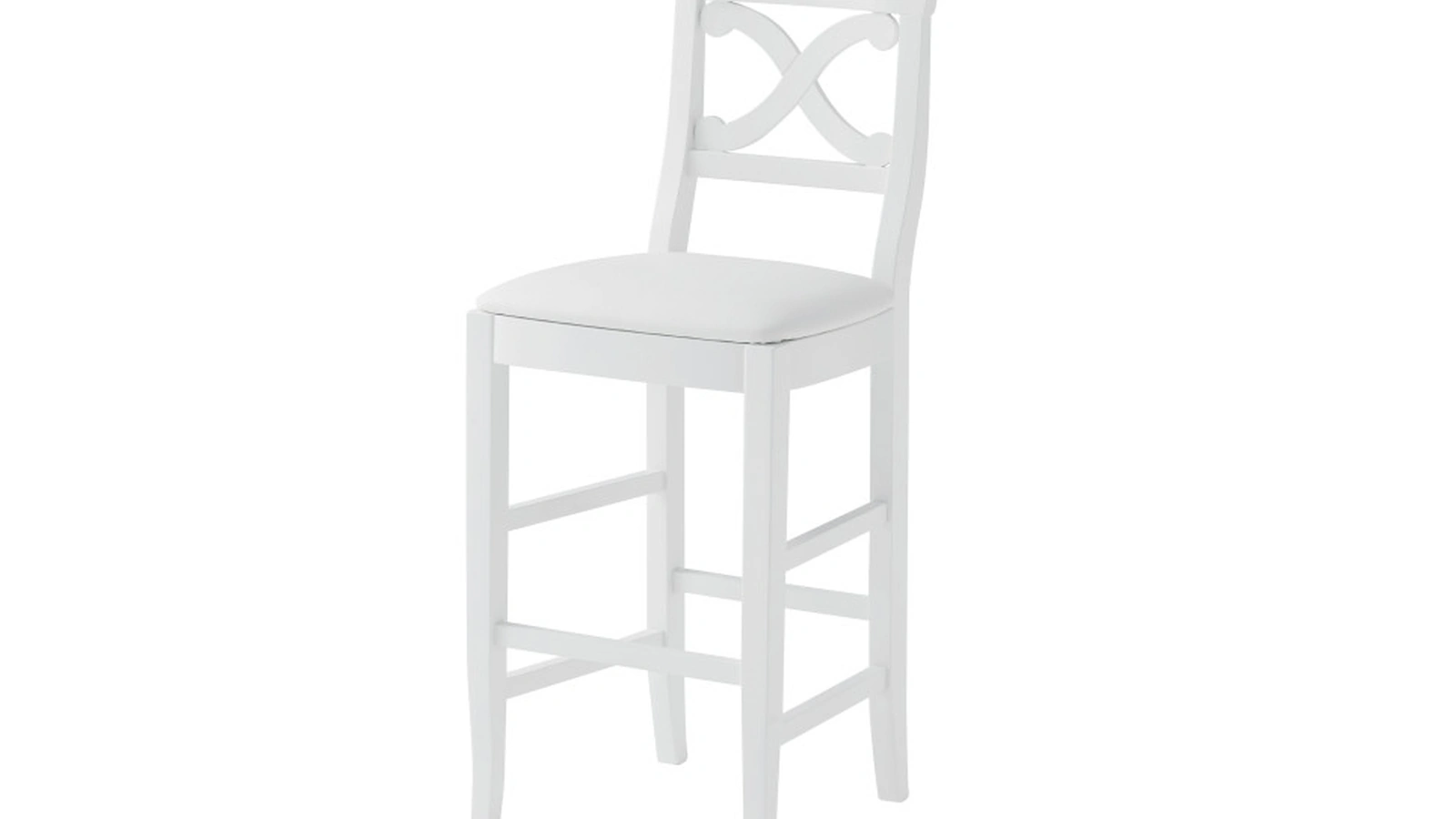 Sgabello Victory in faggio laccato opaco con seduta in ecopelle imbottita di Veneta Cucine