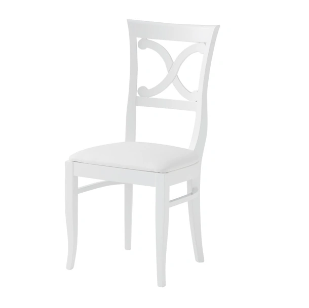 Sedia Victory in faggio laccato opaco con seduta in ecopelle imbottita di Veneta Cucine