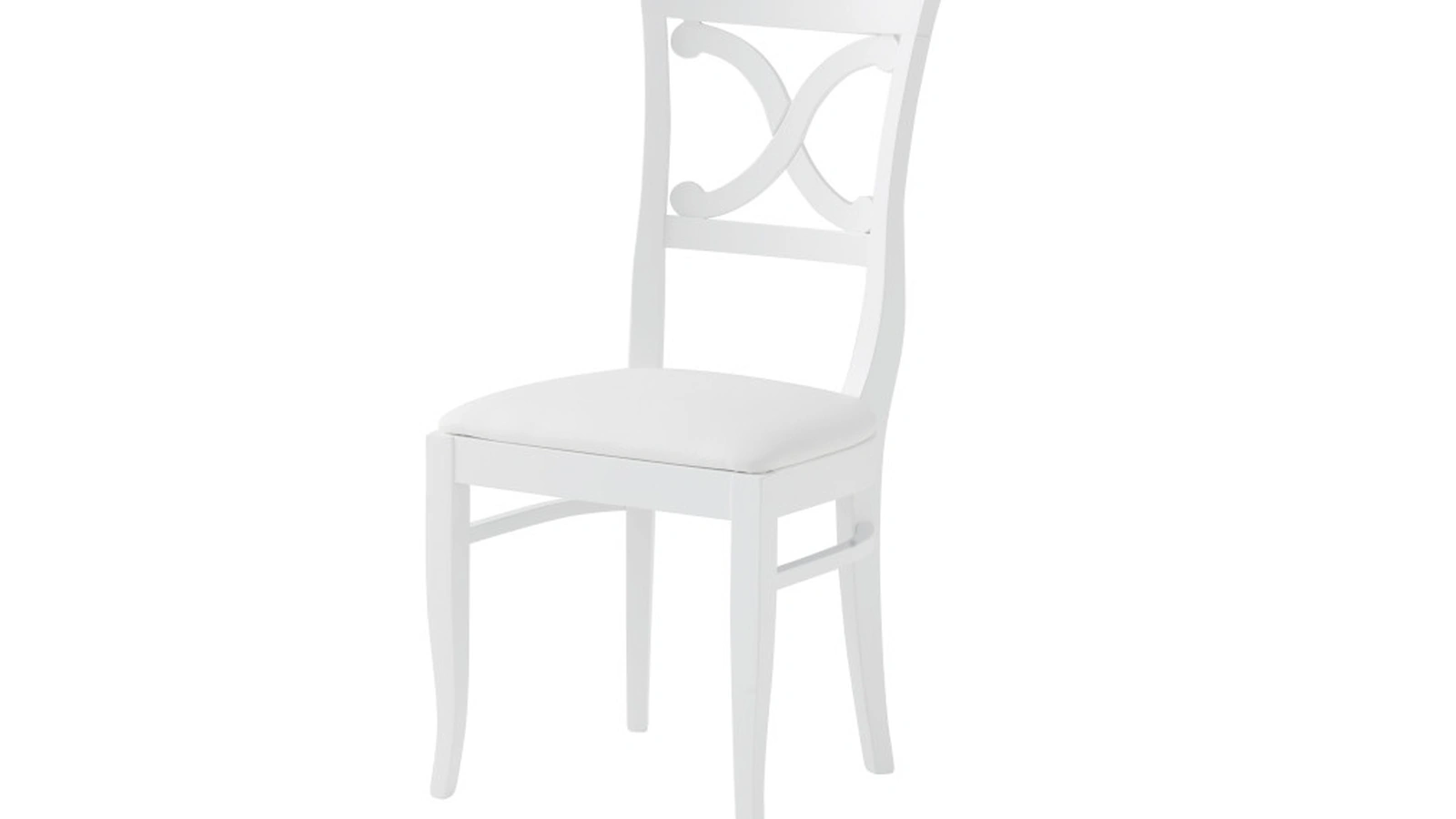 Sedia Victory in faggio laccato opaco con seduta in ecopelle imbottita di Veneta Cucine