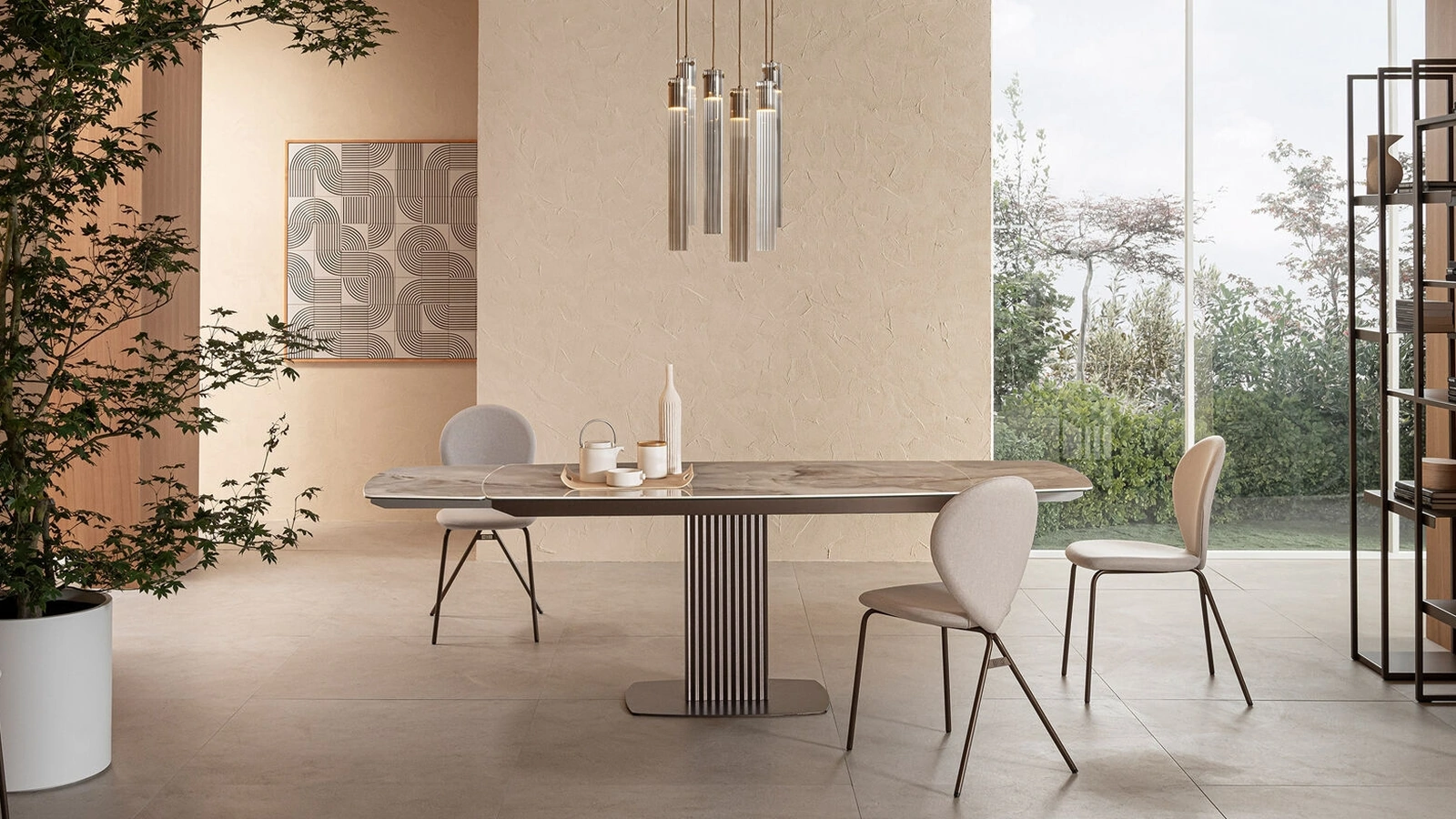 Tavolo allungabile di design Onda di Riflessi