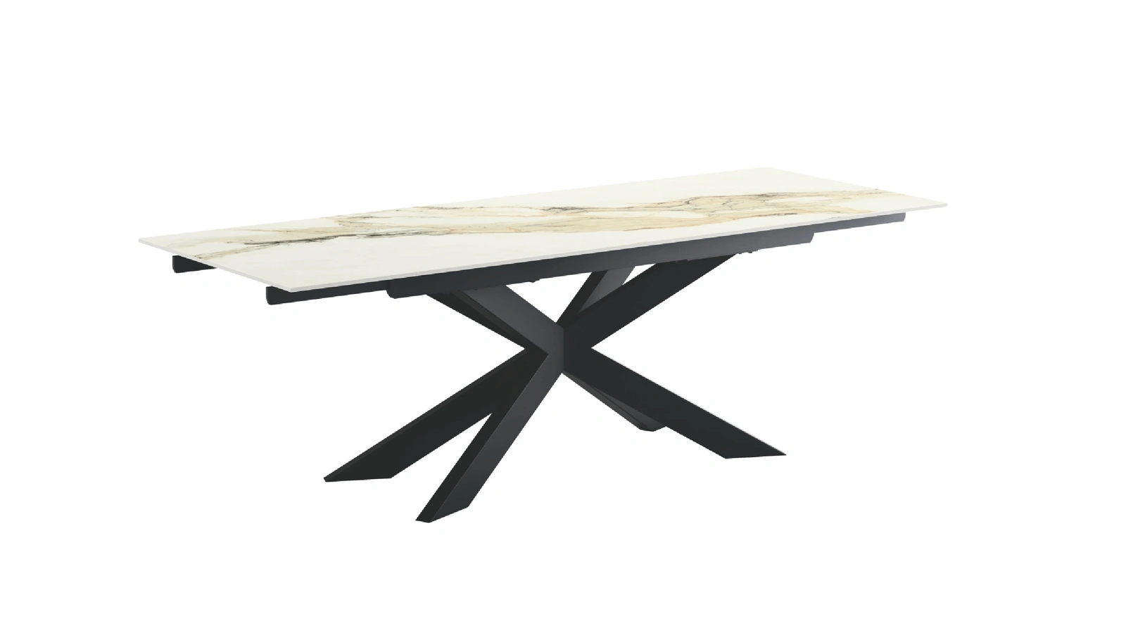 Tavolo allungabile Prelude Caranto con piano in ceramica e base in metallo di Veneta Cucine