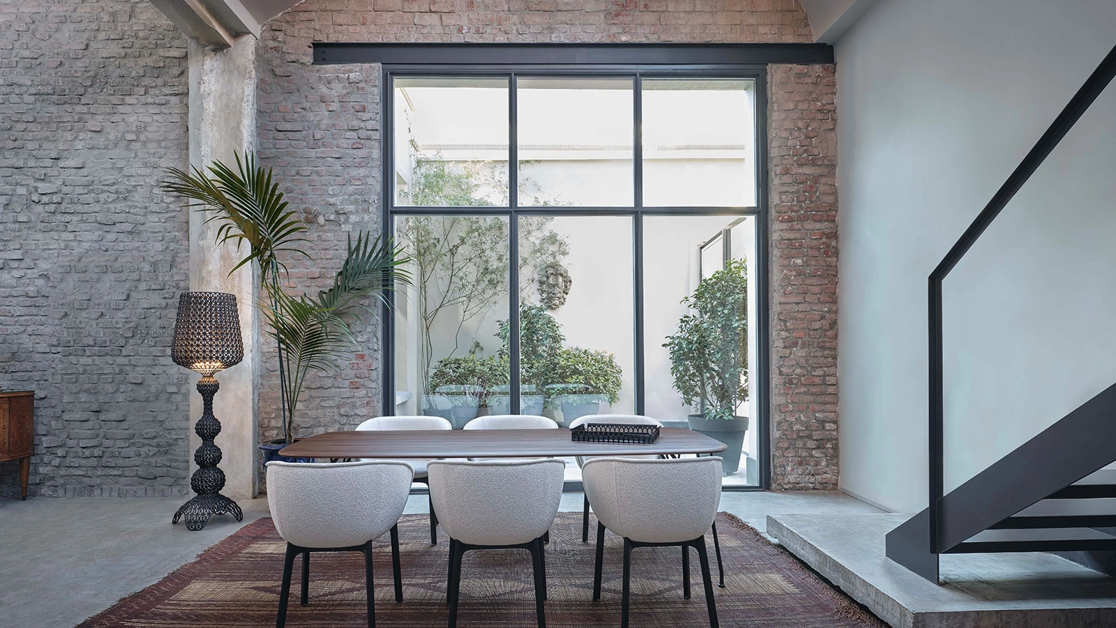 Tavolo Viscount of Wood Rettangolare con top in Noce di Kartell