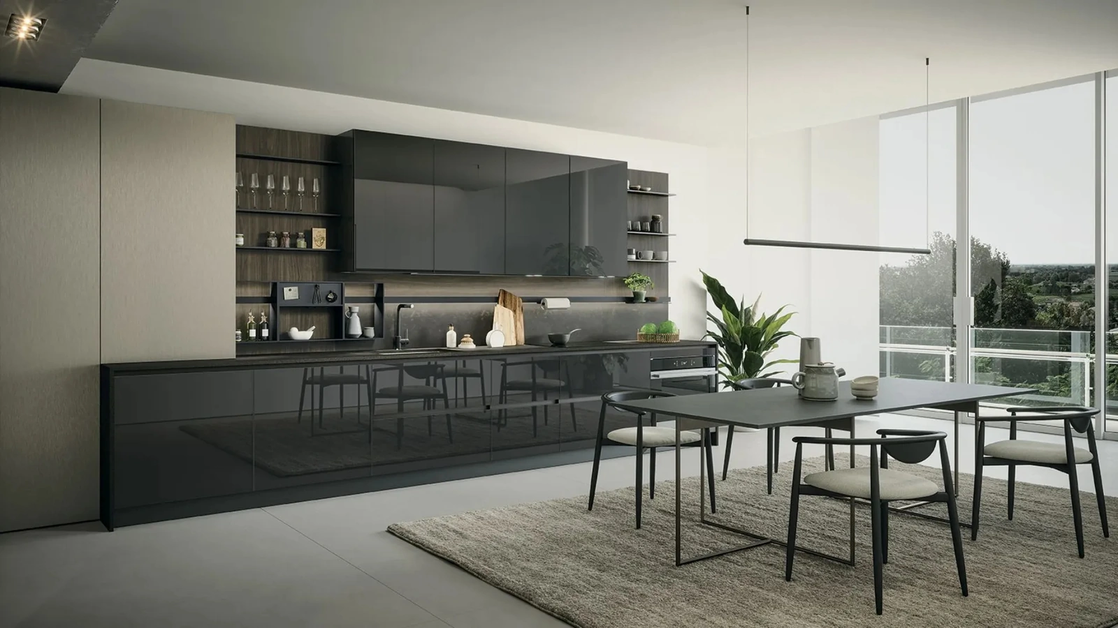 Cucina Moderna lineare Aria Tech 01 di Forma Cucine