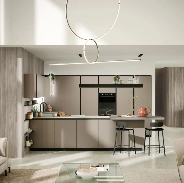 Cucina Moderna con penisola Aria Tech 04 di Forma Cucine