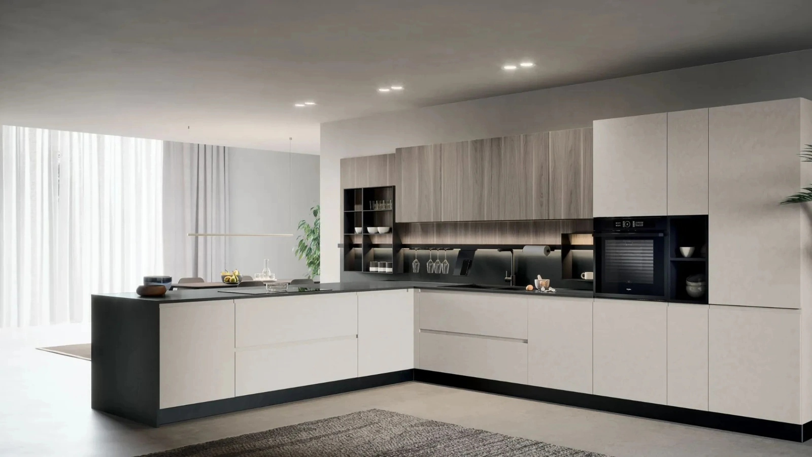Cucina Moderna con penisola Joy 03 di Forma Cucine