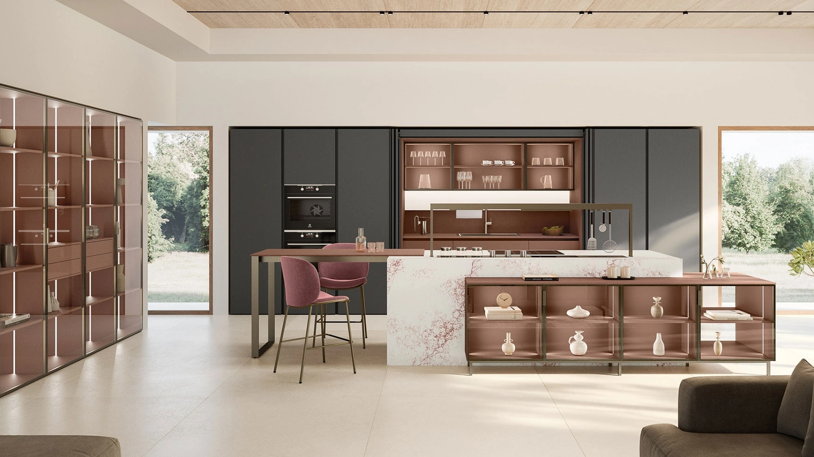 Cucina Moderna con isola Lounge 01 di Veneta Cucine