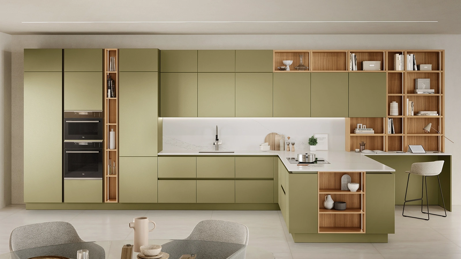 Cucina Moderna con penisola Oyster 04 di Veneta Cucine