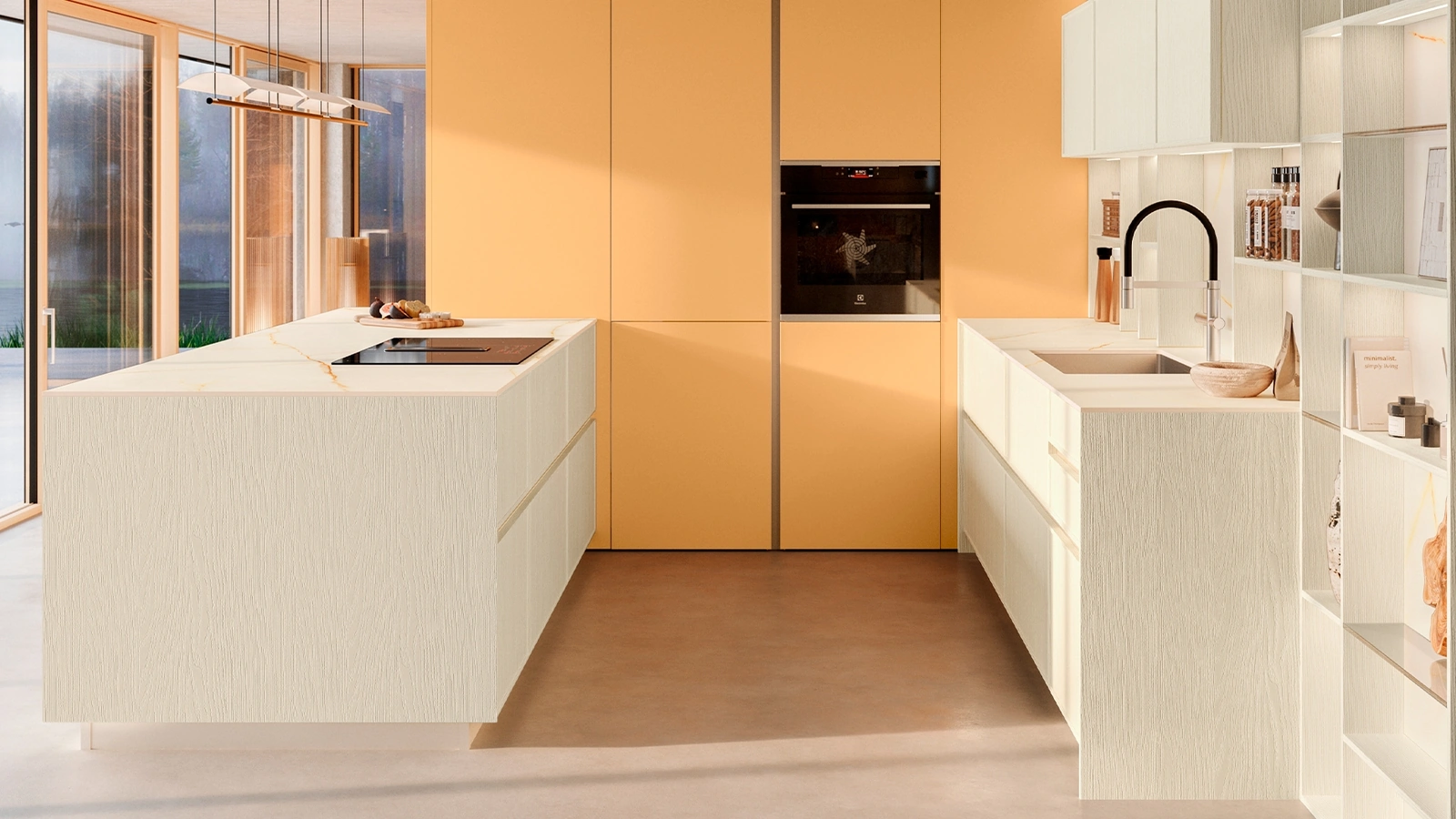 Cucina Moderna con penisola Sakura 11 di Veneta Cucine