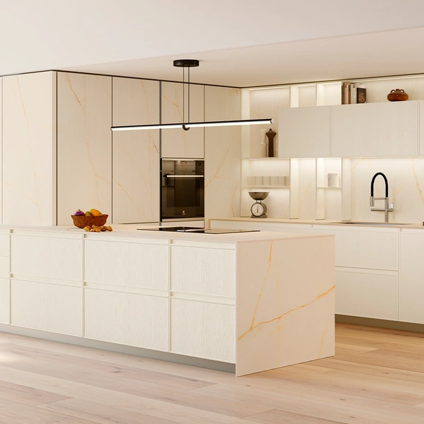 Cucina Moderna Sakura 13 in Frassino laccato Bianco di Veneta Cucine