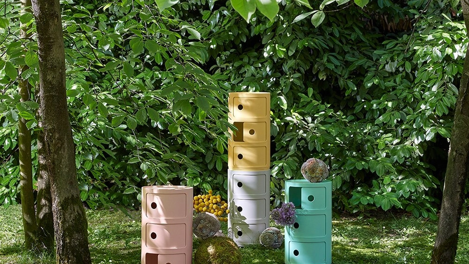 Tavolino contenitore di design Componibili Bio di Kartell