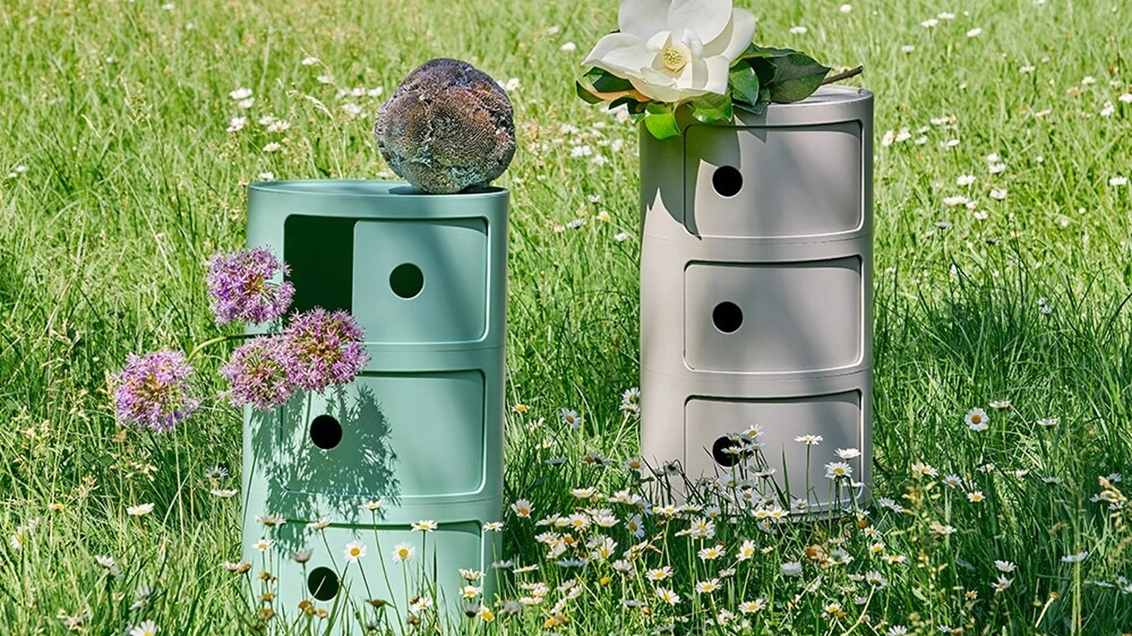 Tavolino contenitore di design Componibili Bio di Kartell