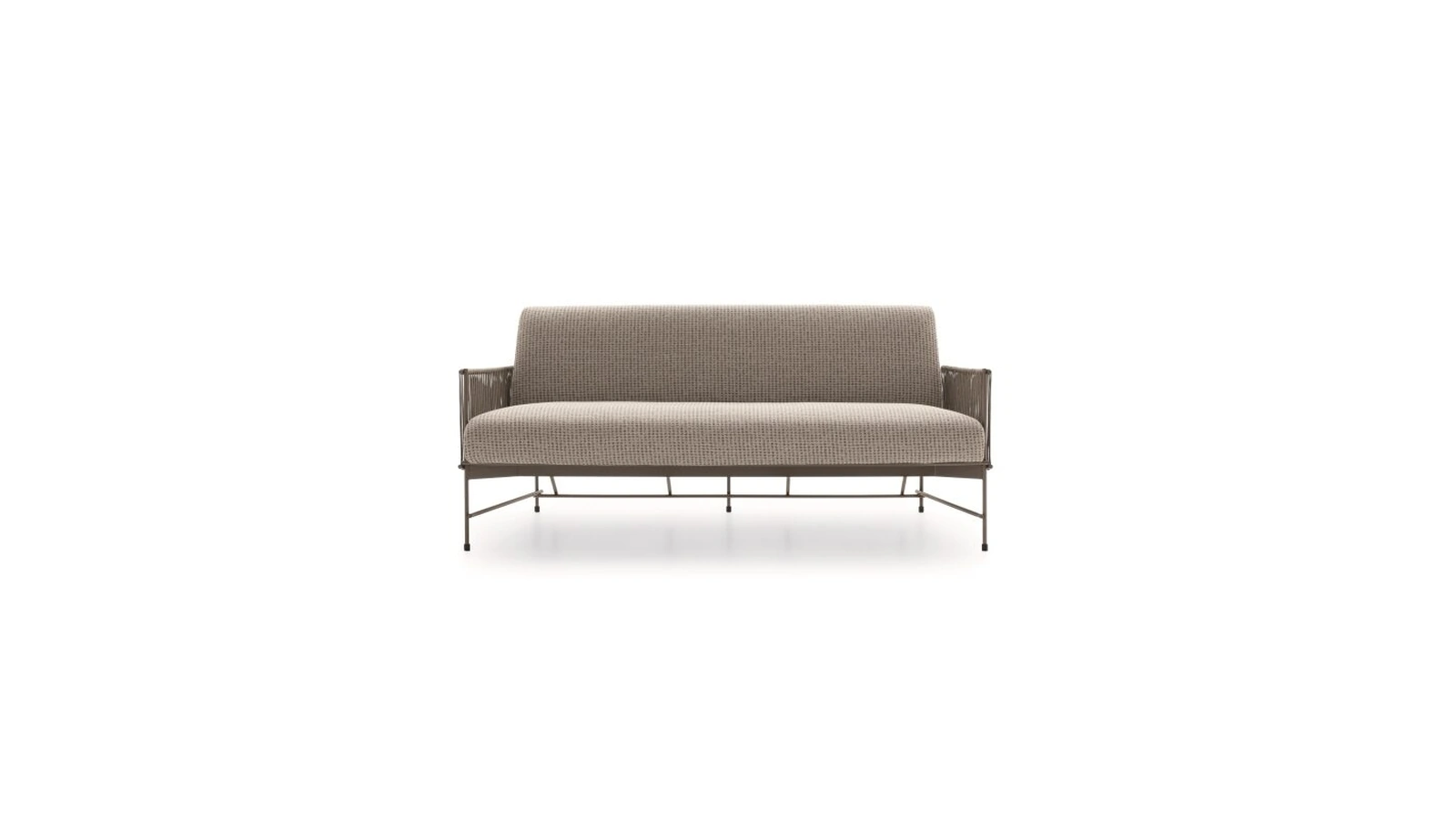 Divano Kyo in tessuto imbottito con struttura in corda intrecciata di Ditre Italia