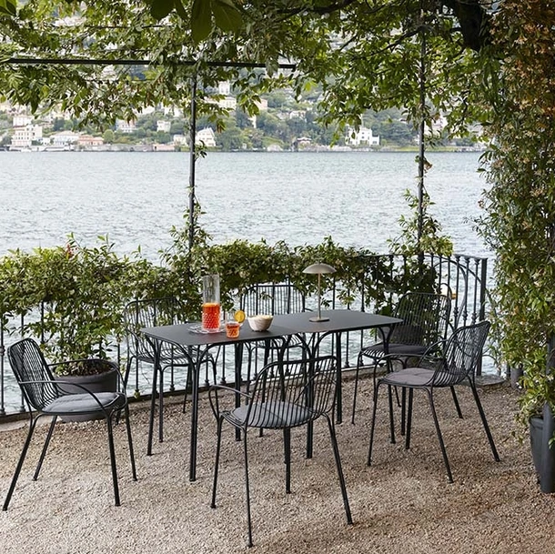 Tavolo quadrato in acciaio Hiray di Kartell