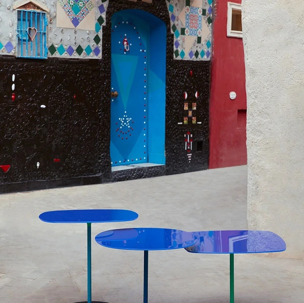 Tavolini Thierry in vetro e metallo di Kartell