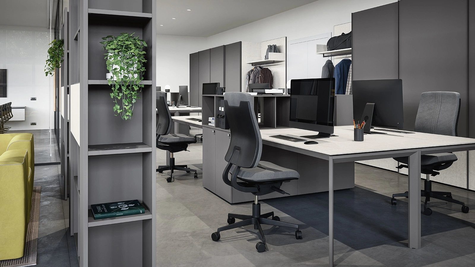 Scrivania Operativa 06B in melaminico e metallo di Cinquanta3